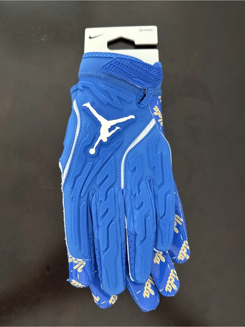 Nike Jordan UCLA Bruins Team Issued Superbad 7.0 Blue Football Gloves Size 4XL